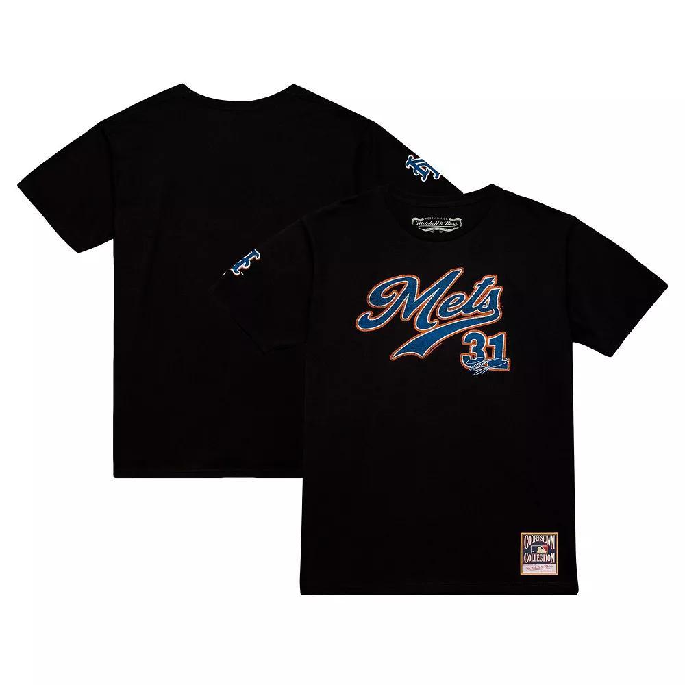Men's Mitchell & Ness Mike Piazza Black New York Mets Cooperstown Collection Player T-Shirt,  Product Image