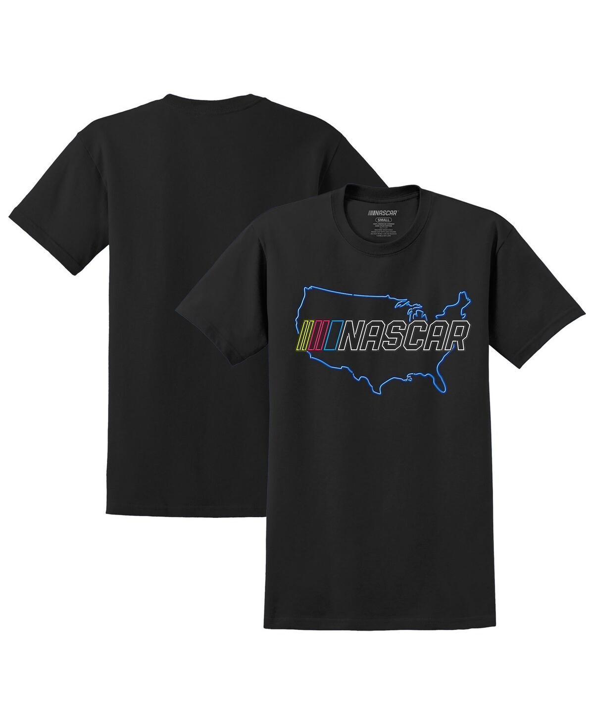 Mens Black Nascar Neon Map T-shirt Product Image