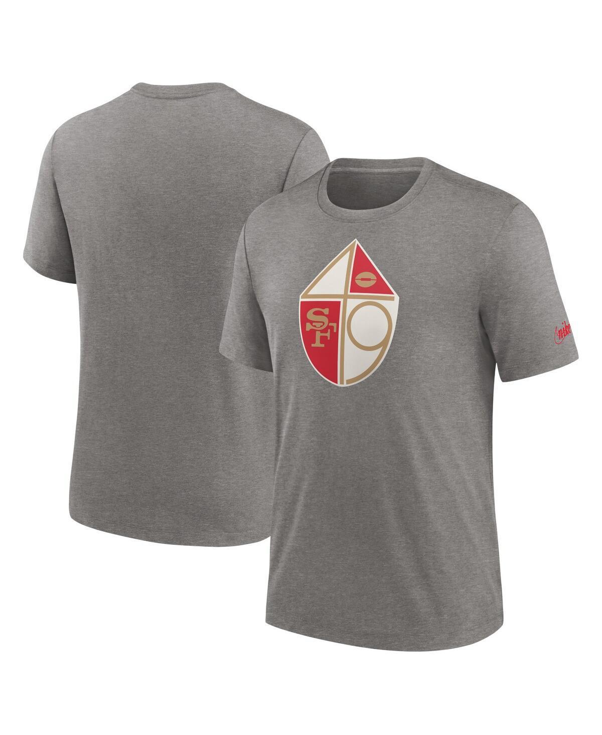 Mens Nike Heather Charcoal San Francisco 49ers Rewind Logo Tri-Blend T-Shirt Product Image