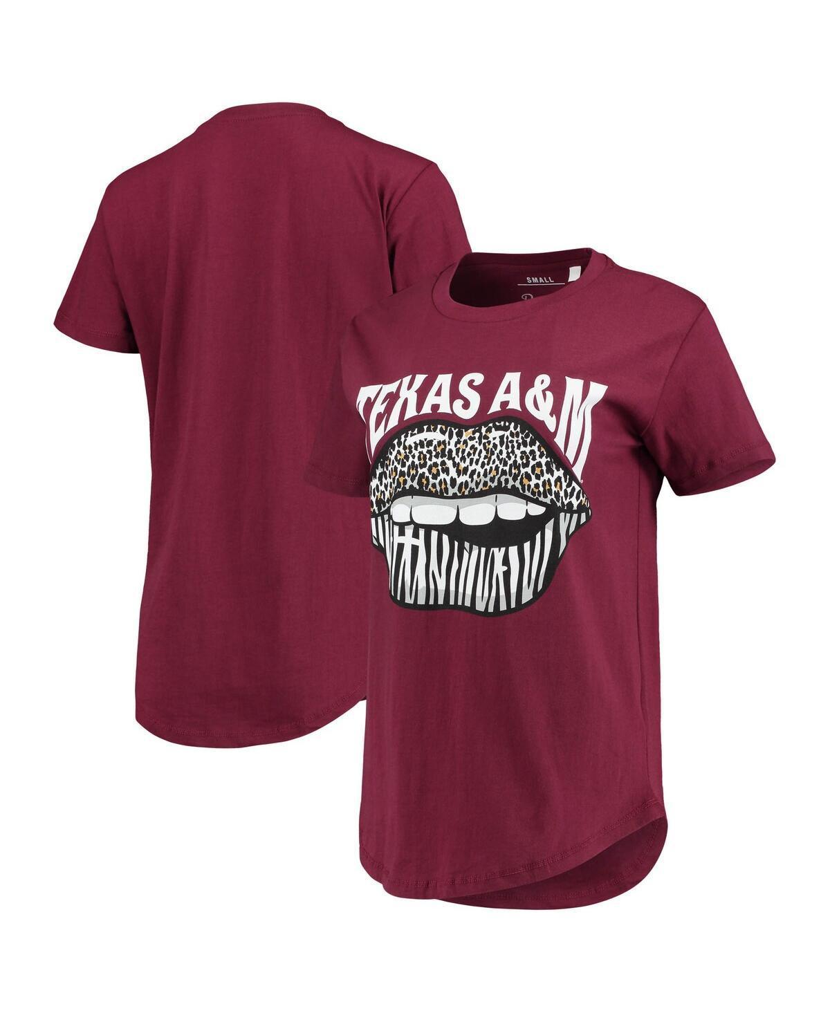 Womens Pressbox Maroon Texas A&M Aggies Wild Lips Core T-shirt Product Image