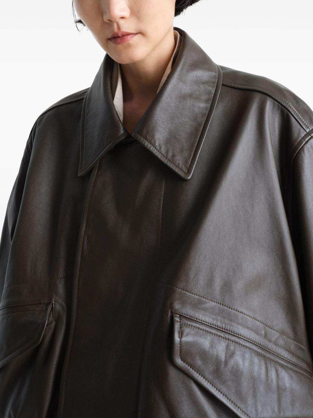 leather bomber jacket Product Image