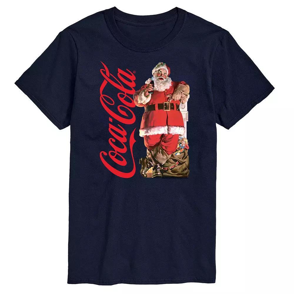 Men's CocaCola Vintage Santa Tee, Size: XXL, Blue Product Image