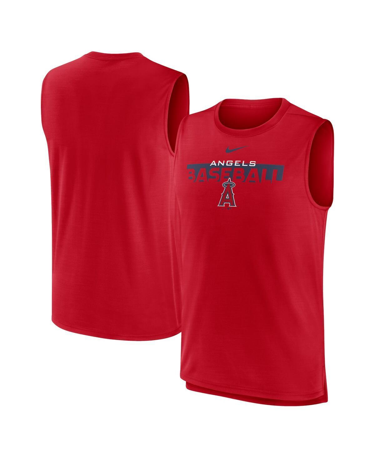 Mens Nike Los Angeles Angels Knockout Stack Exceed Muscle Tank Top Product Image