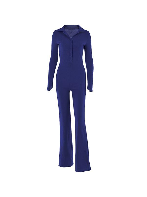 Solid Thumb Hole Breasted Jumpsuit Product Image