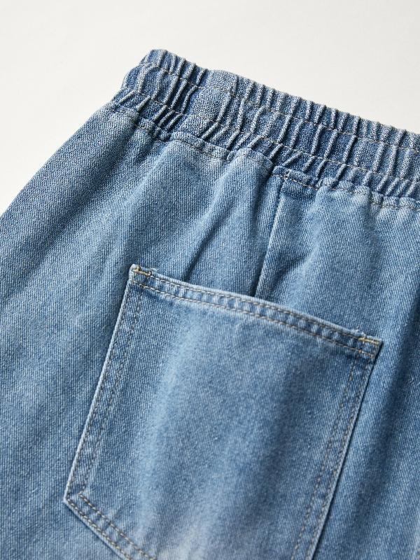 Men's Washed Distressed Loose Jeans Product Image