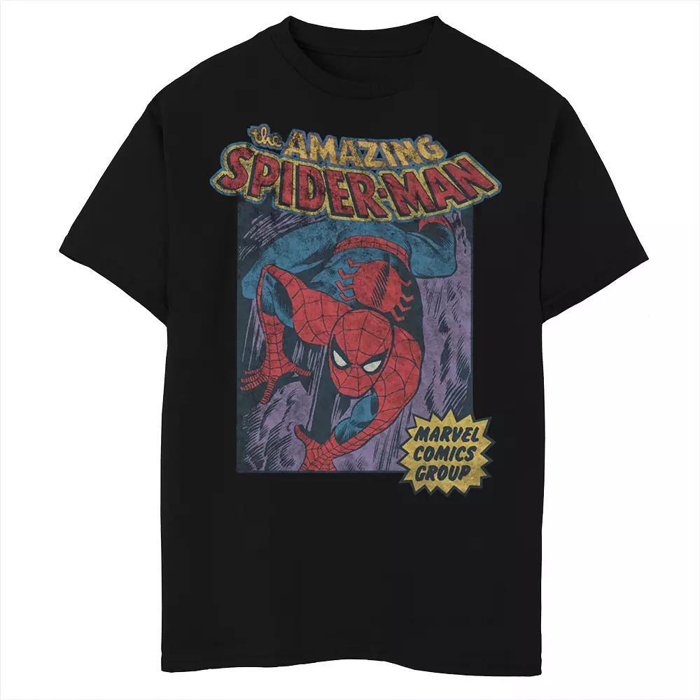 Boys 8-20 Marvel The Amazing Spider-Man Comic Poster Graphic Tee, Boy's, Size: Medium, Black Product Image