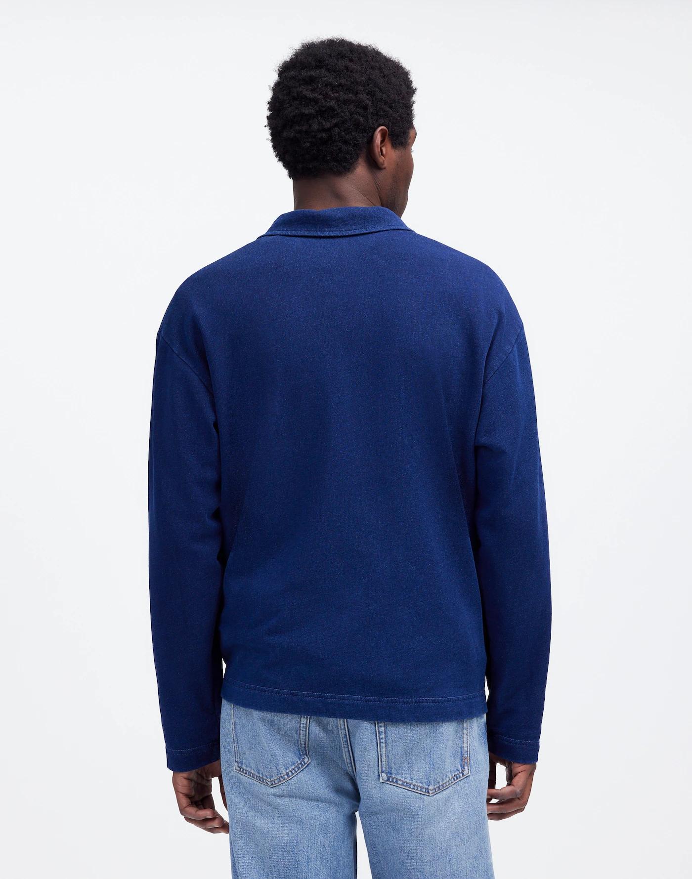Indigo-Dyed Half-Zip Sweatshirt Product Image