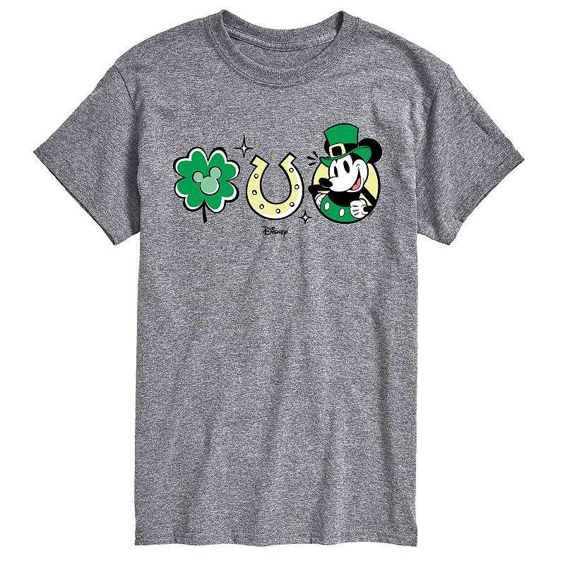 Disney's Mickey Mouse Men's St Patrick's Icons Graphic Tee, Size: Small, Grey Gray Product Image