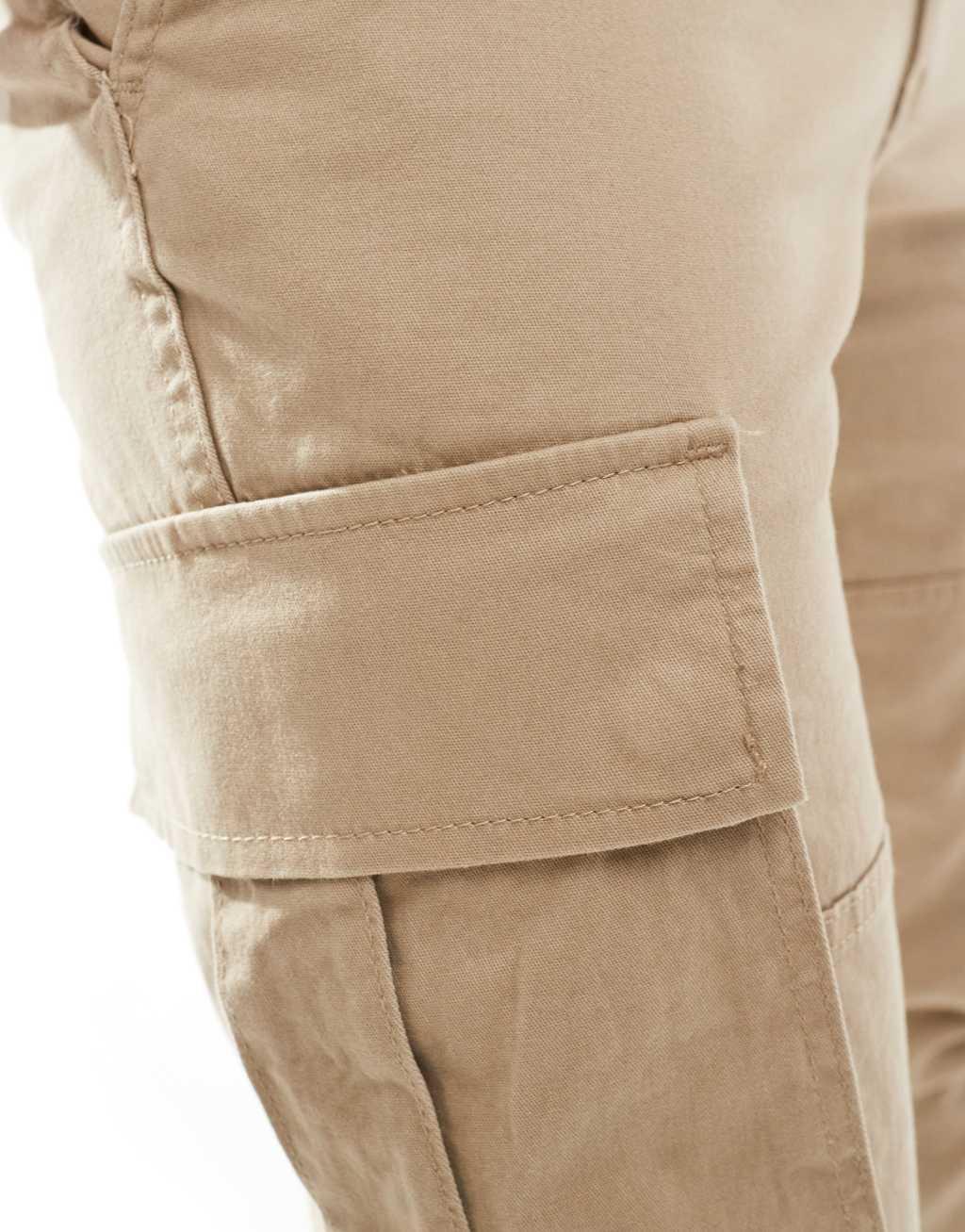 JJ Rebel cuffed cargo pants in beige Product Image