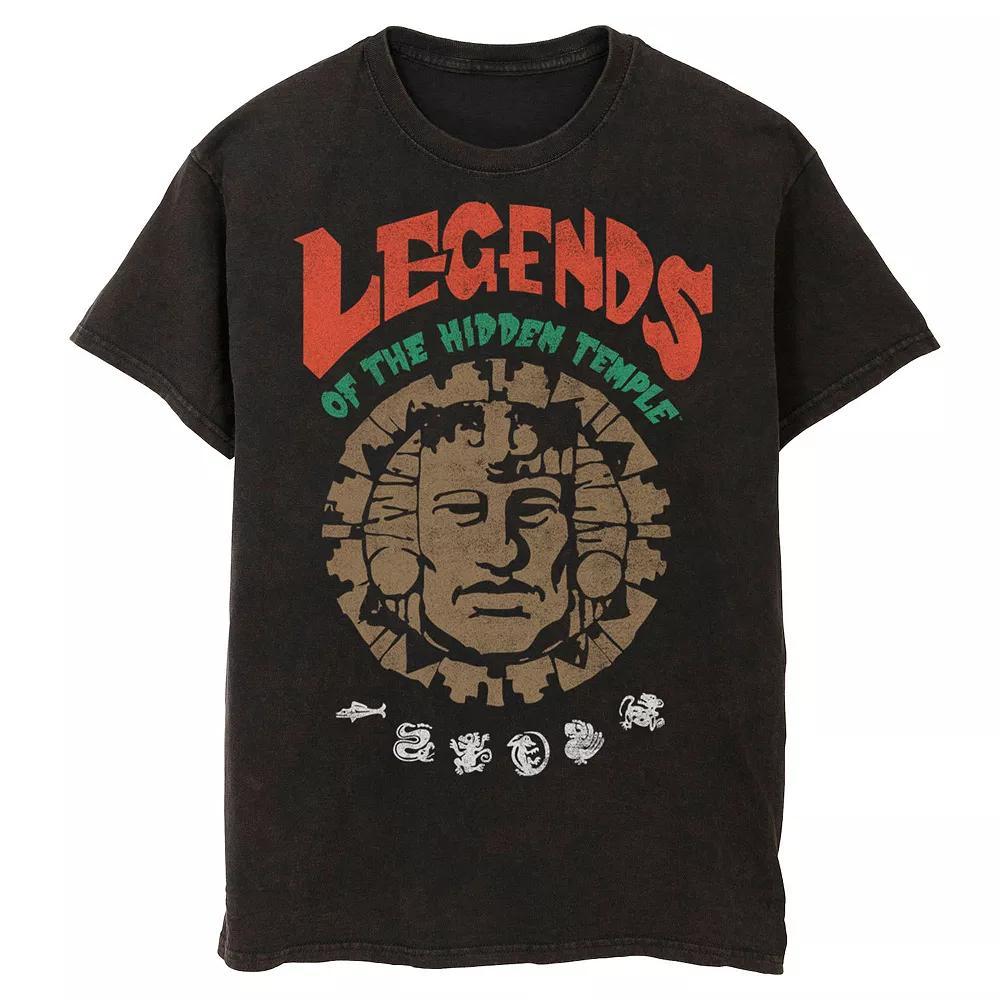 Men's Nickelodeon Legends Of The Hidden Temple Vintage Mineral Wash Graphic Tee, Size: Medium, Black Product Image