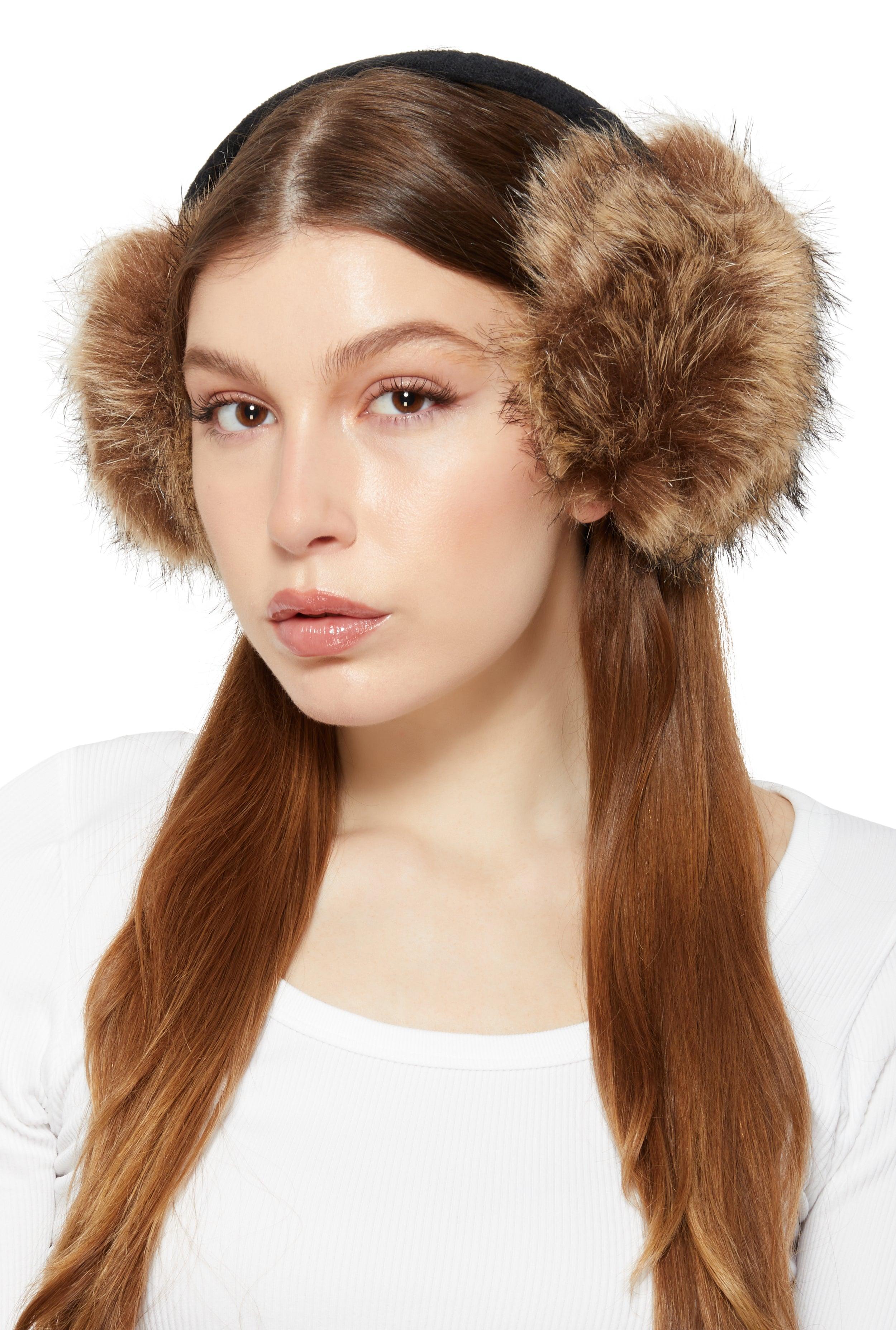 Oversized Faux Fur Earmuffs Female Product Image