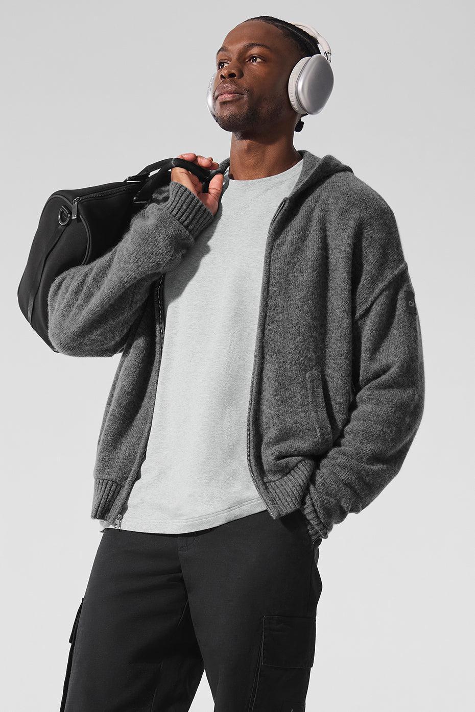 New Class Cashmere Full Zip Hoodie - Platinum Grey Male Product Image