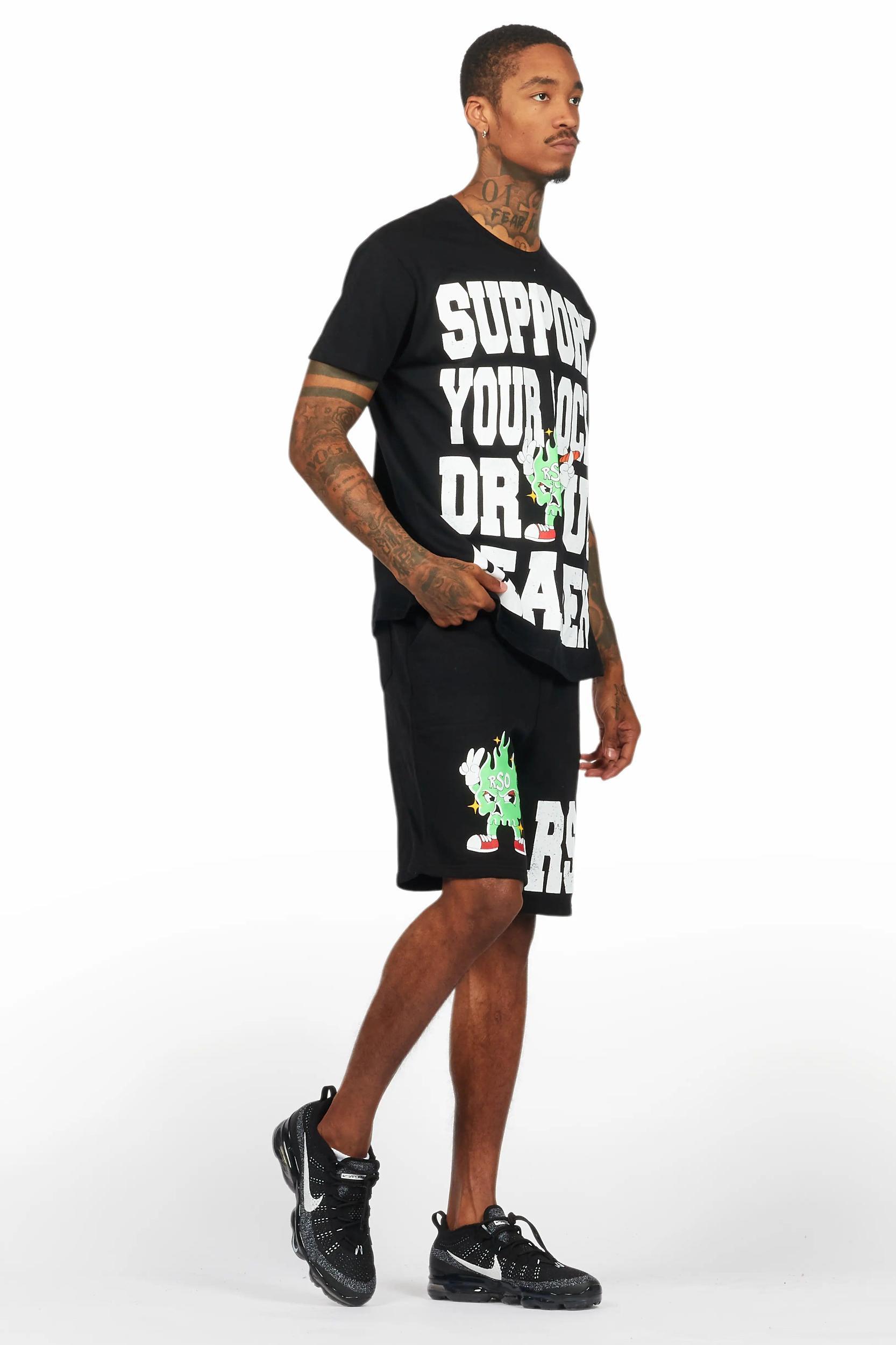 Tarl Black Graphic T-Shirt Short Set Male Product Image