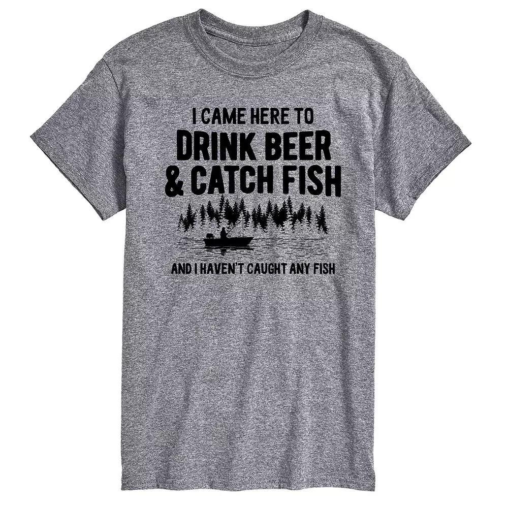 Men's Drink Beer And Catch Fish Graphic Tee,  Product Image