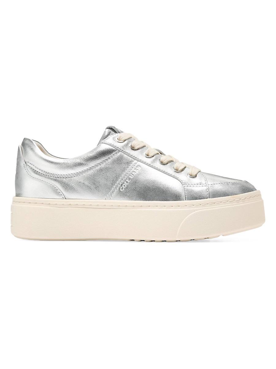 Womens Grandpro Max Metallic Leather Platform Sneakers Product Image