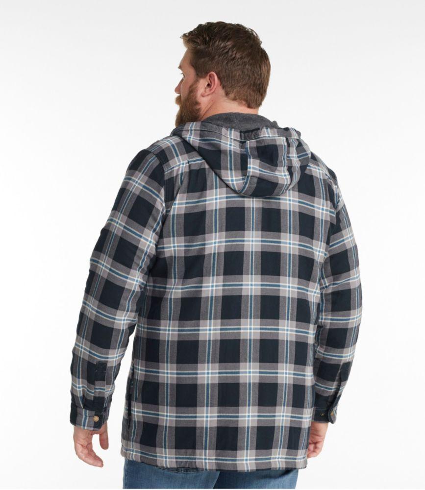 
                            Men's Fleece-Lined Flannel Shirt, Hooded Snap Front, Slightly Fitted
                         Product Image