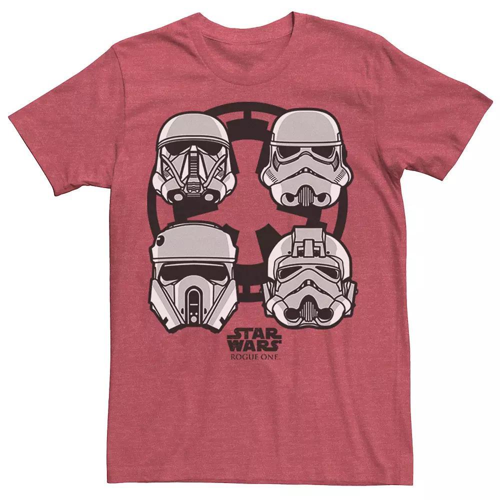 Men's Star Wars Rogue One Stormtrooper Helmet Empire Logo Tee, Size: Medium, Red Grey Product Image