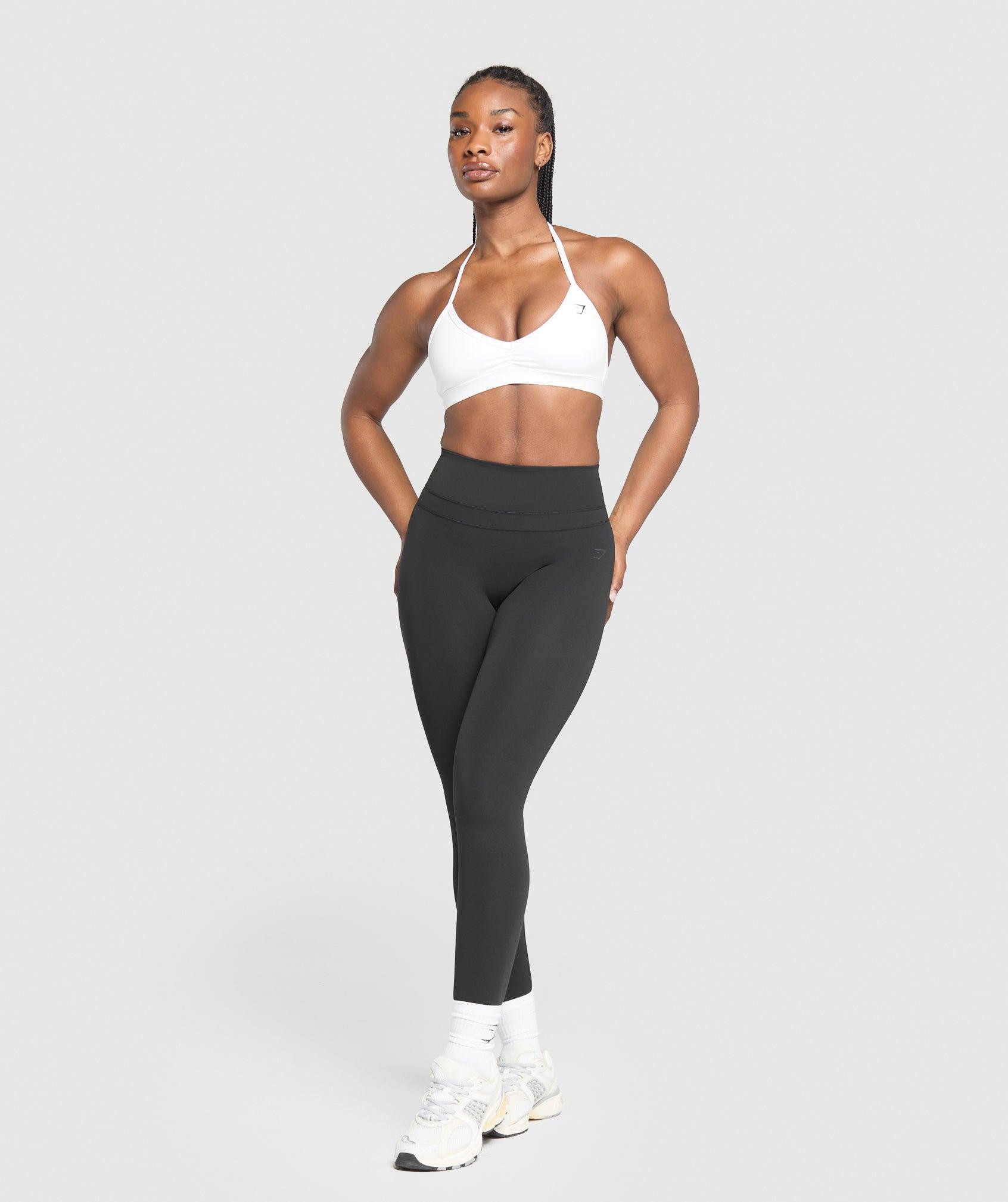 Gymshark Minimal Halterneck Sports Bra - White Female Product Image