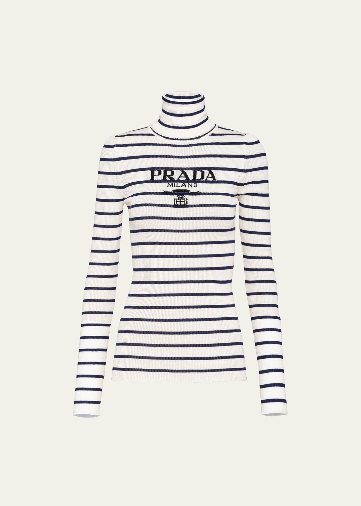 Stripe Logo-Intarsia Turtleneck Sweater Product Image