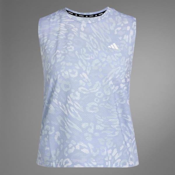 adidas Own the Run CLIMACOOL 3-Stripes Tank Top Dash Grey S Womens Product Image