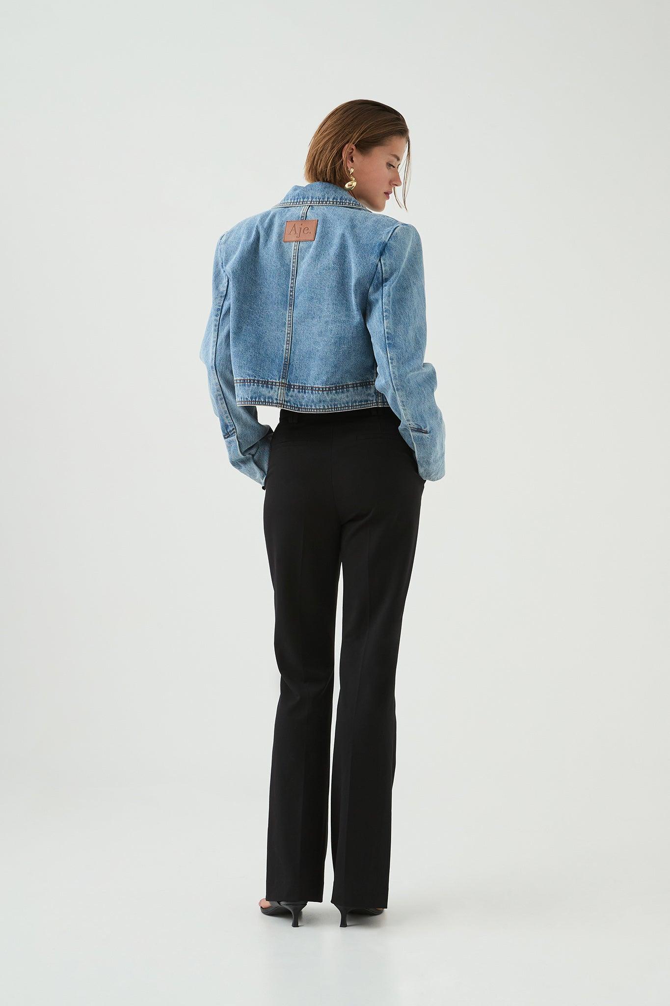 Juno Cropped Denim Blazer Product Image