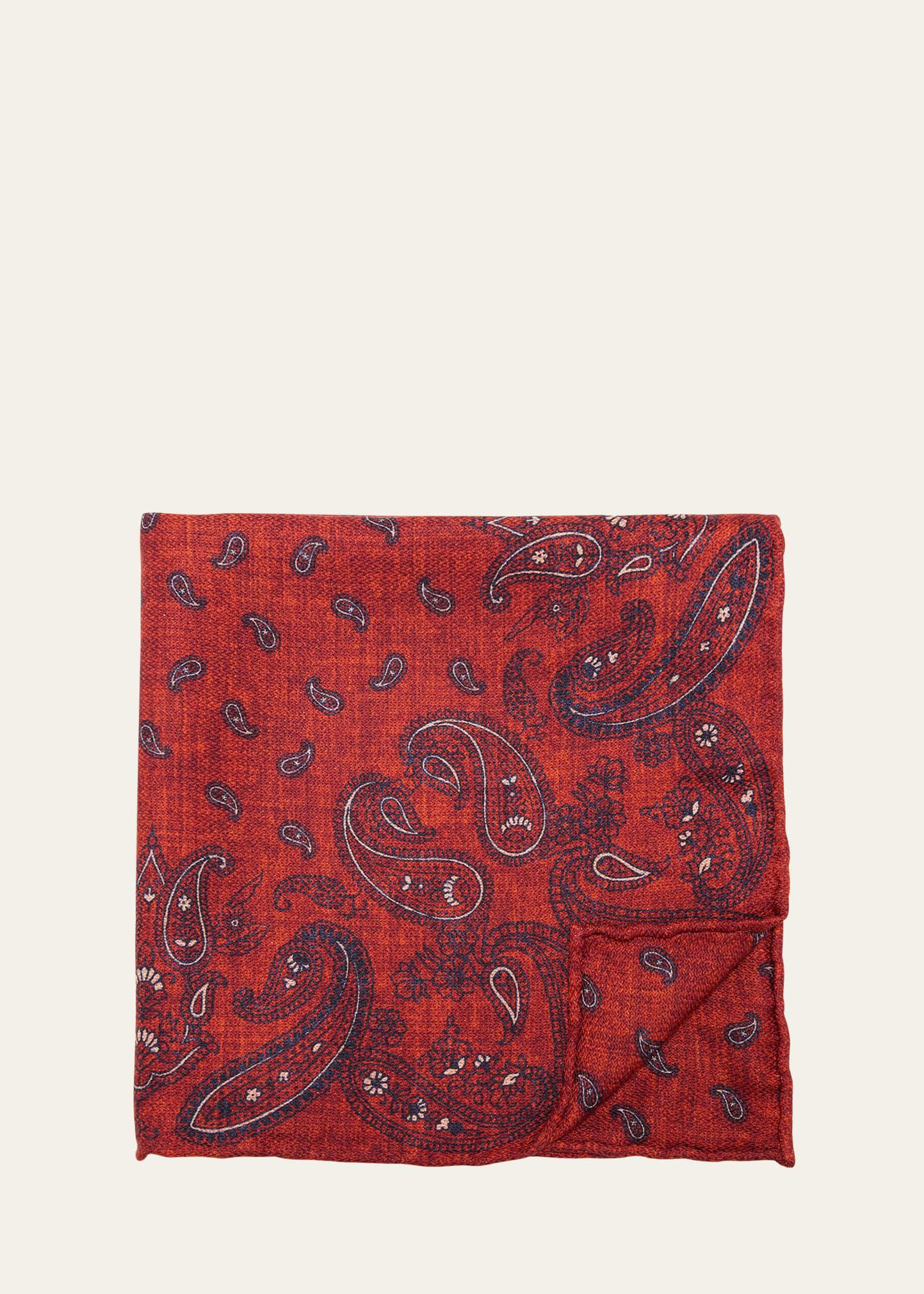 Mens Silk Paisley Pocket Square Product Image