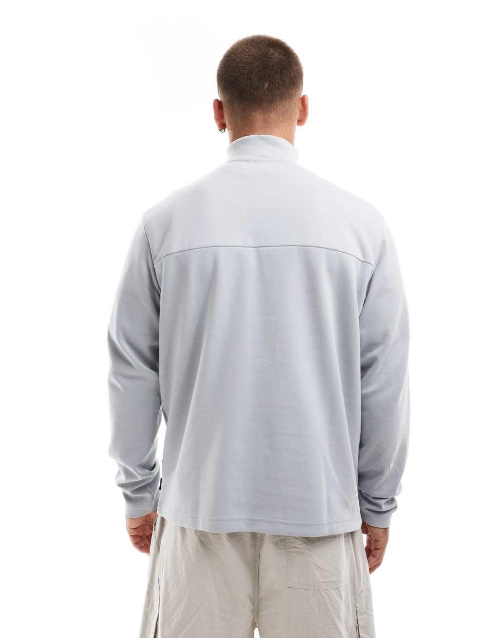 Jack & Jones half zip clean tech sweat in light gray  Product Image