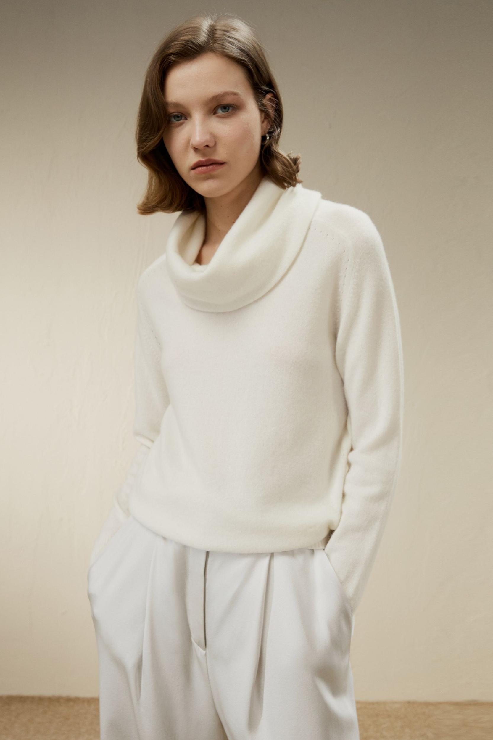 Cashmere Cowl Neck Sweater Product Image
