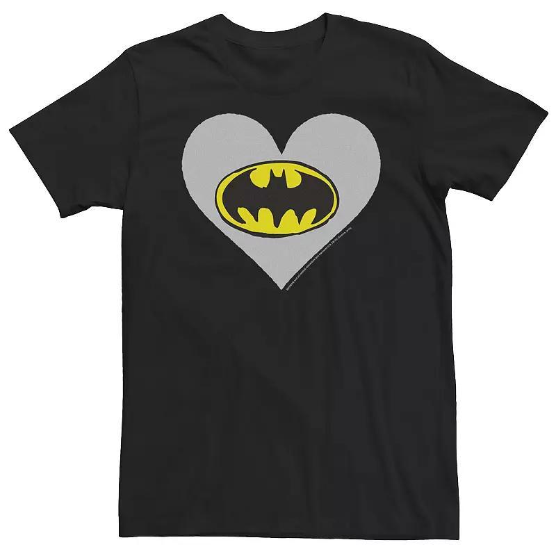 Big & Tall DC Comics Valentines Day Batman Heart Logo Tee, Mens Product Image