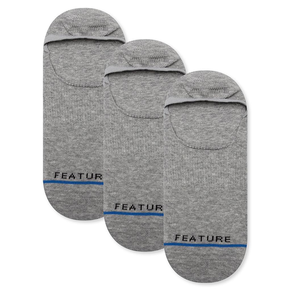 Classic No Show Sock - Heather Grey (3-Pack) Product Image