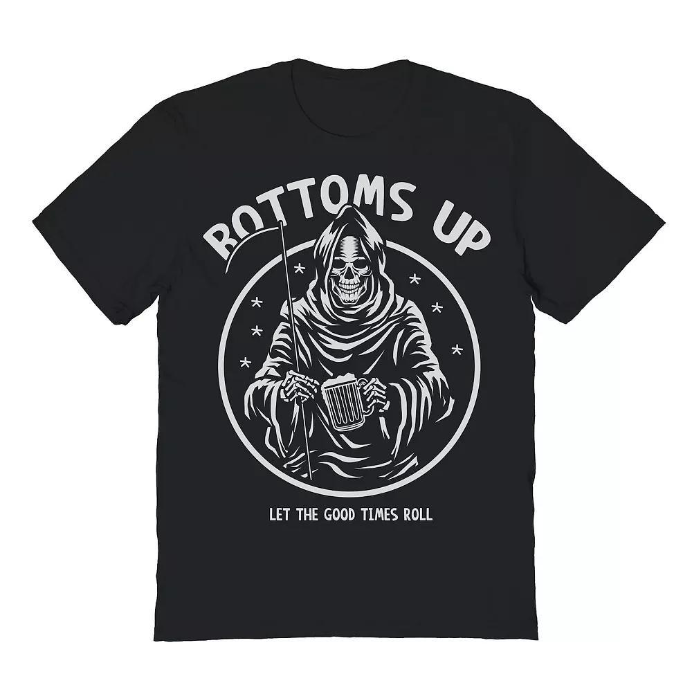 Men's Portrait Of Death "Bottoms Up" Graphic Tee, Size: Large, Black Product Image