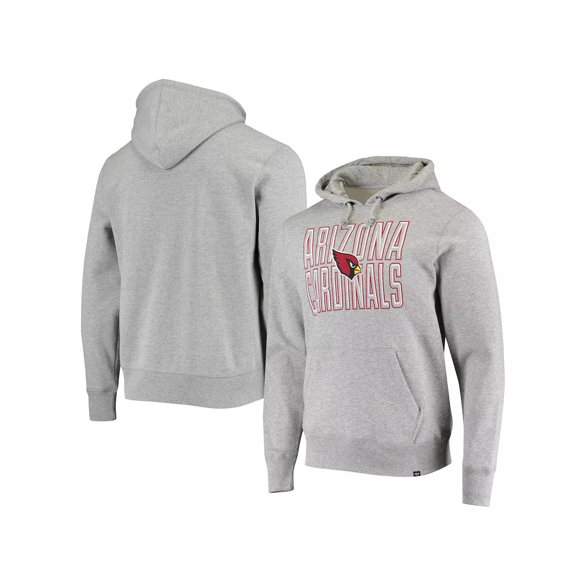Men's '47 Heathered Gray Arizona Cardinals Bevel Pullover Hoodie, Size: XL, Grey Product Image