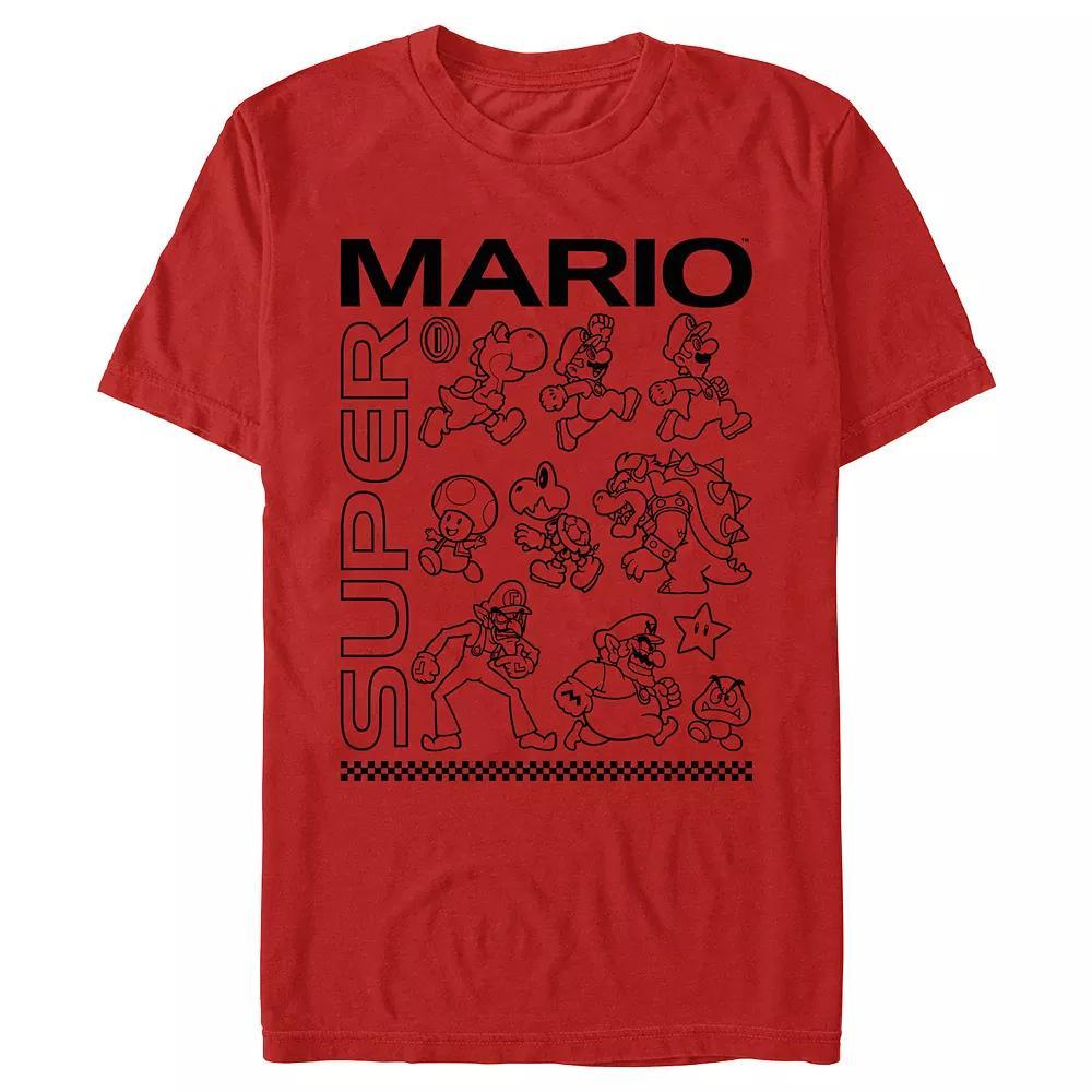 Men's Super Mario Bros Group Drawings Graphic Tee,  Product Image