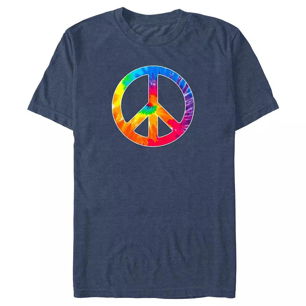 Big & Tall Peace Sign Tie Dye Print Graphic Tee, Men's,  Product Image