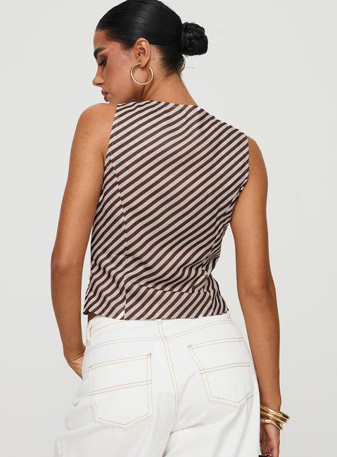 Lishar Top Brown Stripe Product Image