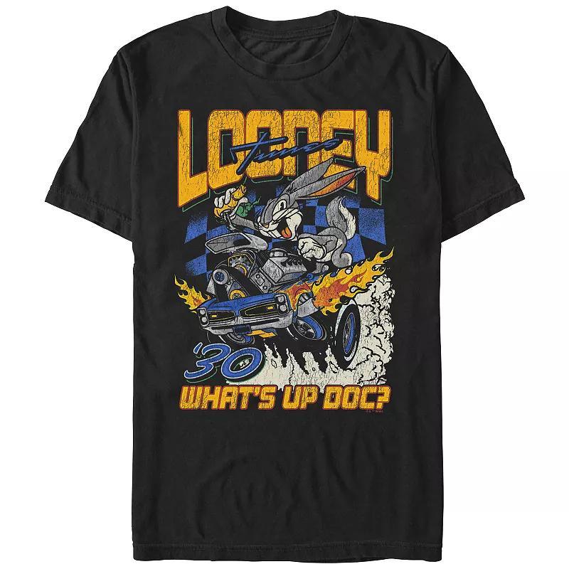 Men's Looney Tunes Bugs Bunny Racer Graphic Tee, Size: Medium, Black Product Image