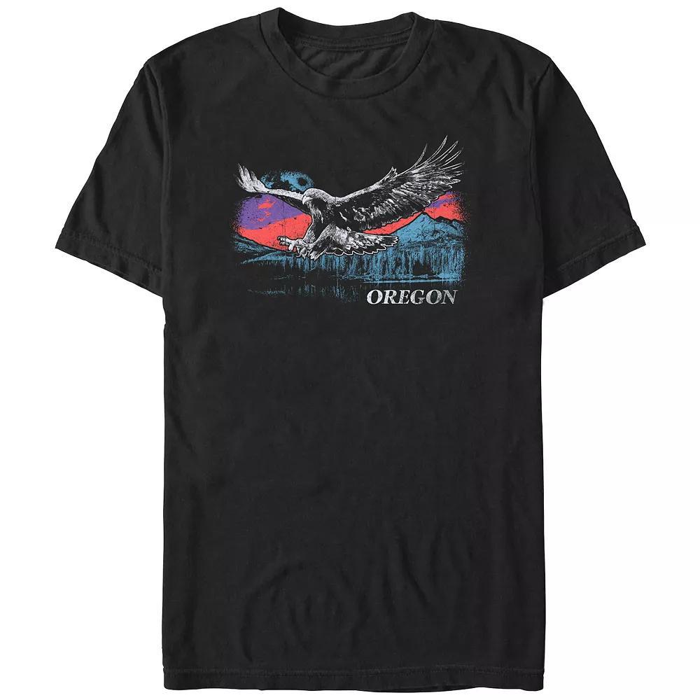 Big & Tall Oregon Flying Eagle Graphic Tee, Men's, Size: XL Tall, Black Product Image