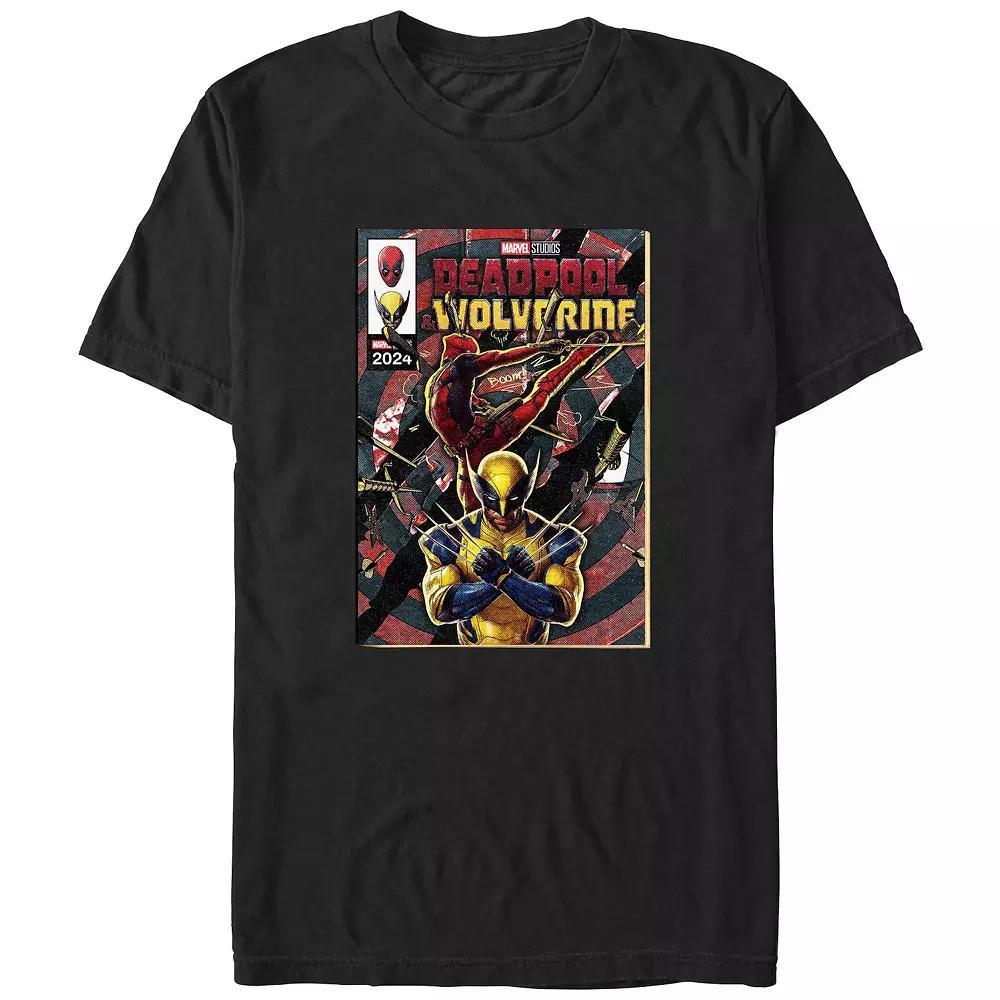 Men's Marvel Deadpool And Wolverine Action Comic Cover Graphic Tee,  Product Image