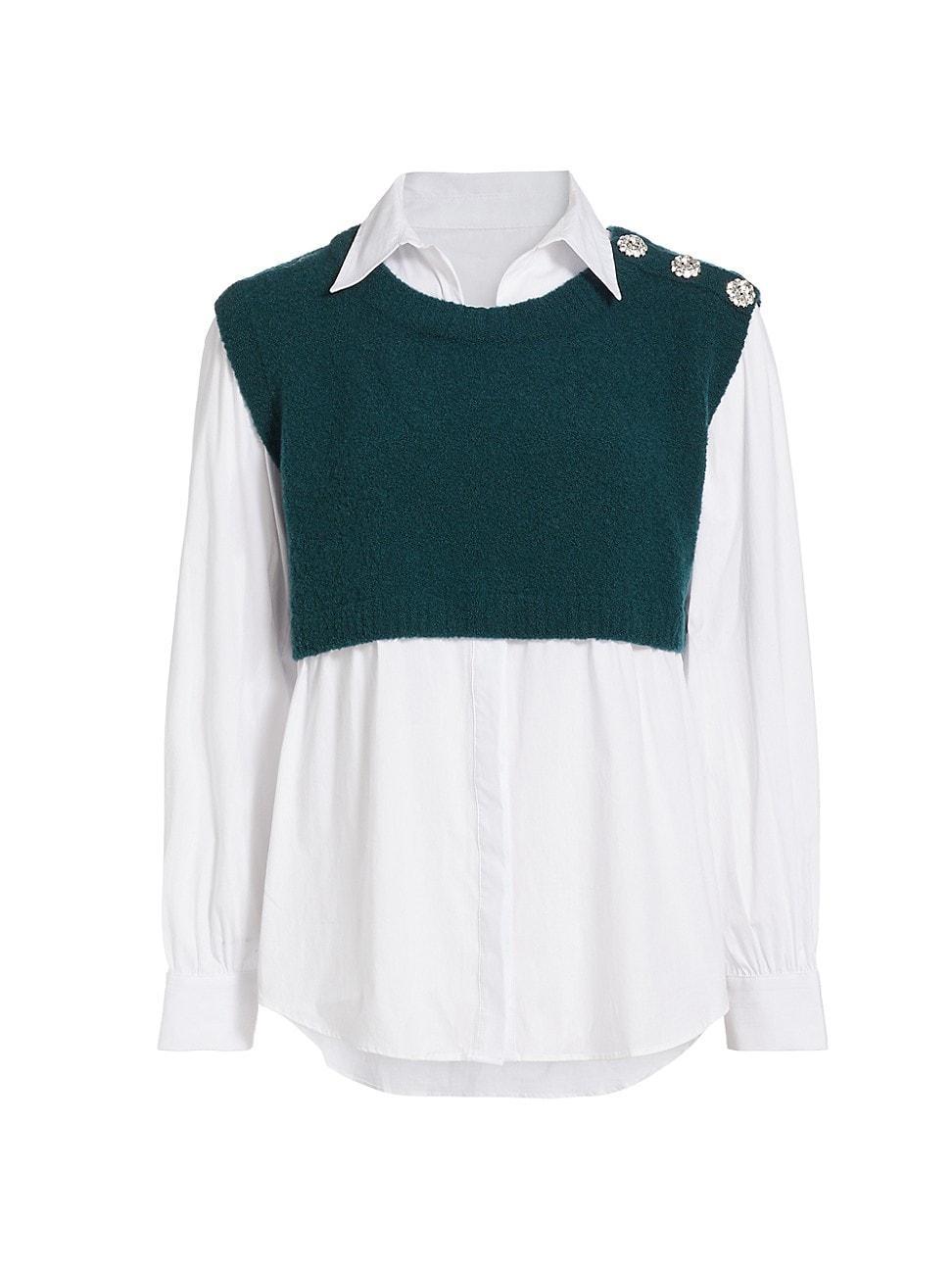 Womens Alden Wool-Blend Layered Shirt Product Image