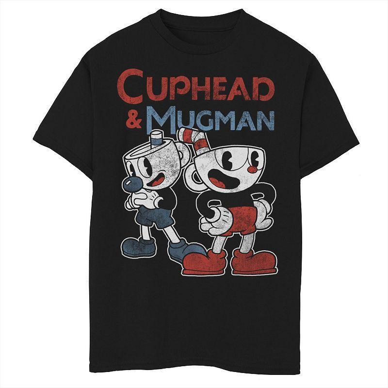 Boys 8-20 Cuphead and Mugman Dynamic Duo Tee, Boys Navy Grey Product Image