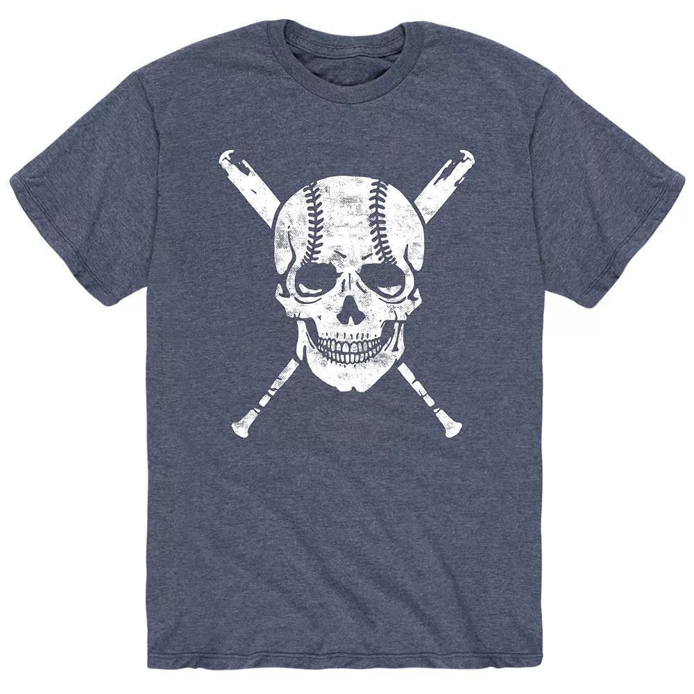 Men's Baseball Skull Tee, Size: XL, Blue Product Image