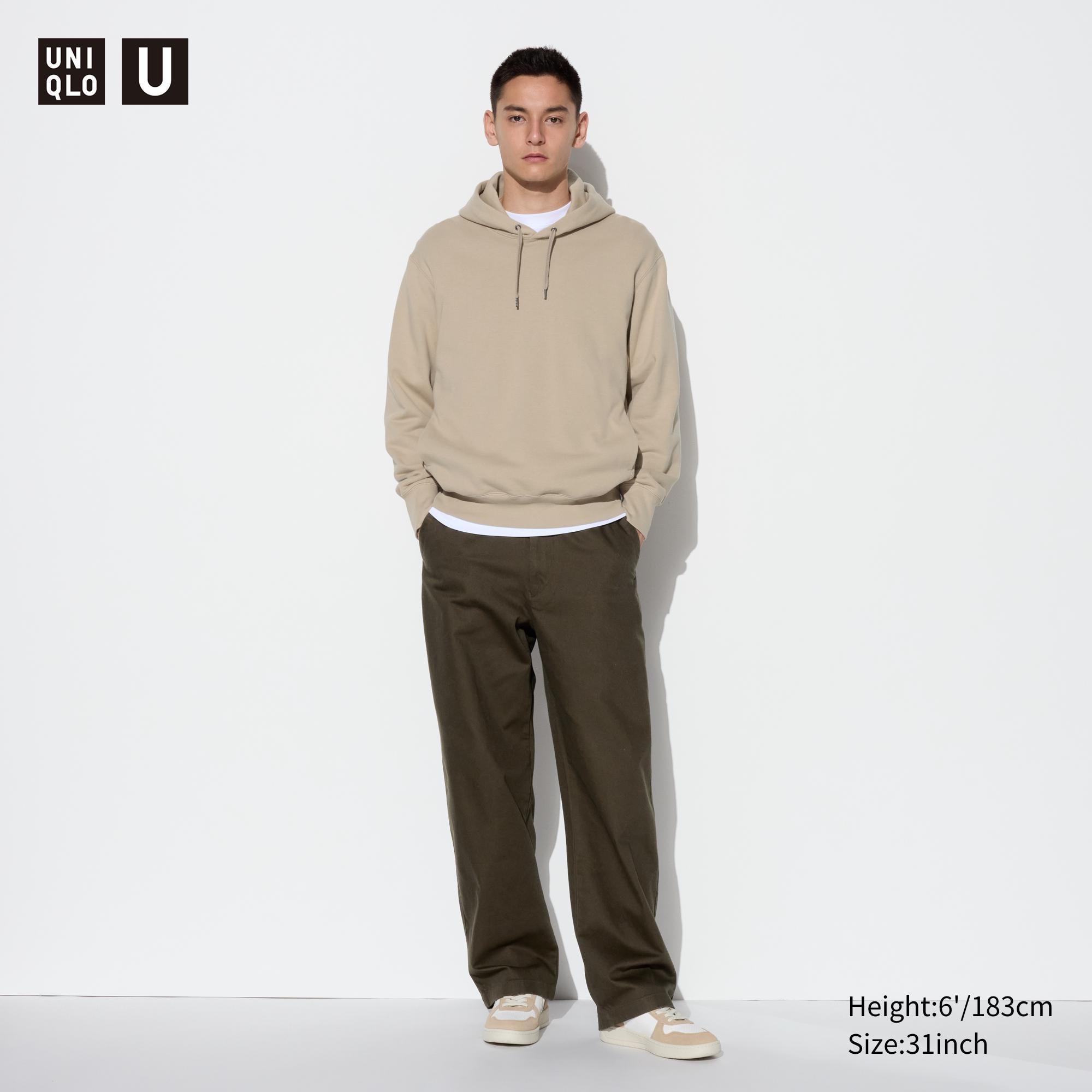 Mens Wide Chino Pants Dark Brown 31 inch UNIQLO US Product Image