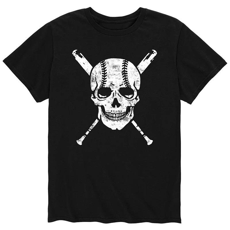 Men's Baseball Skull Tee, Size: XL, Blue Product Image