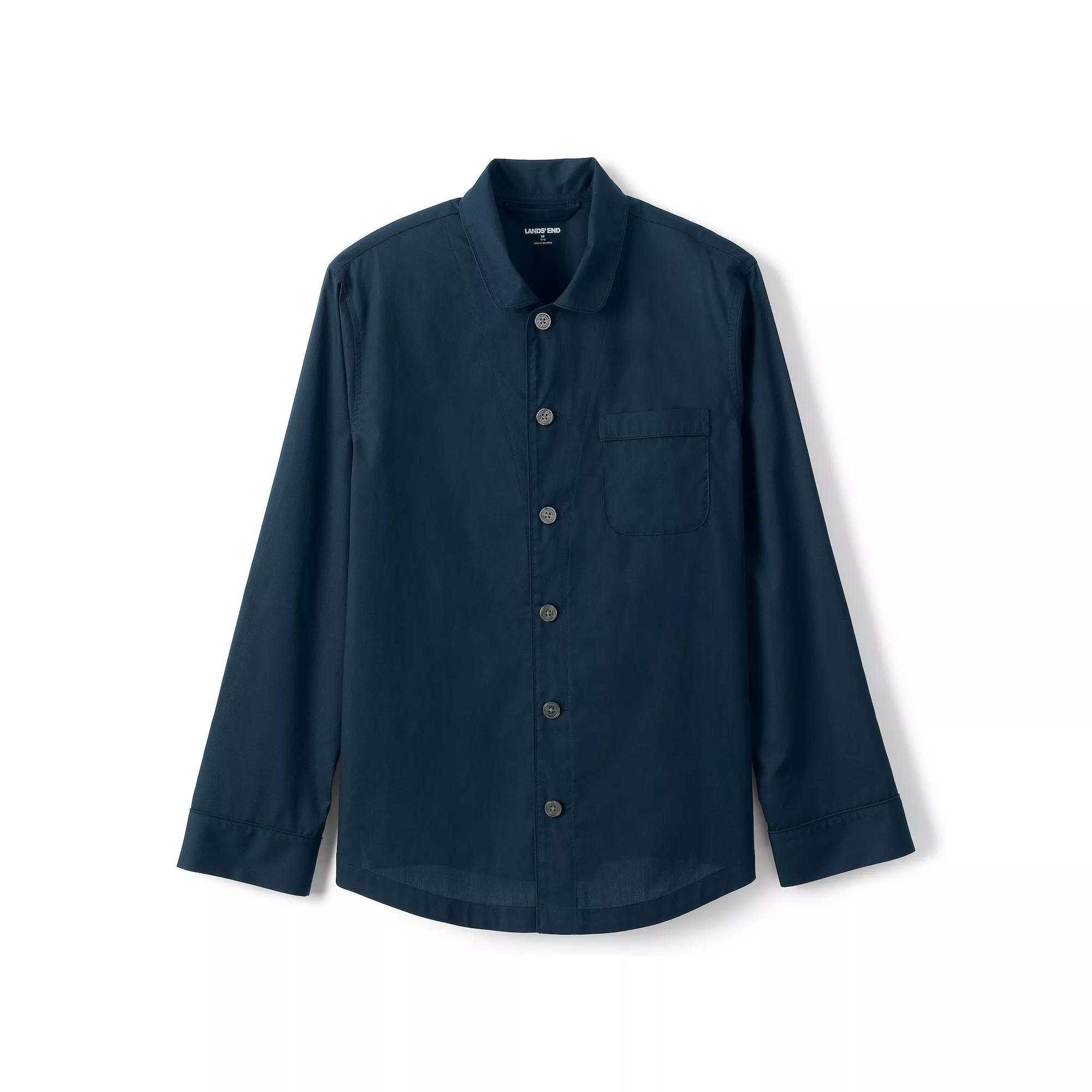 Men's Lands' End Broadcloth Pajama Sleep Shirt,  Product Image