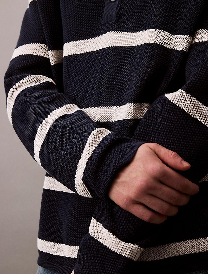 Striped Polo Sweater Product Image