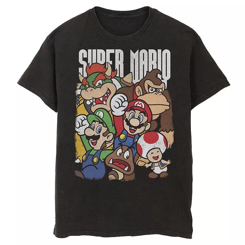 Men's Nintendo Super Mario Character Compilation Tee, Size: XL, Black Product Image