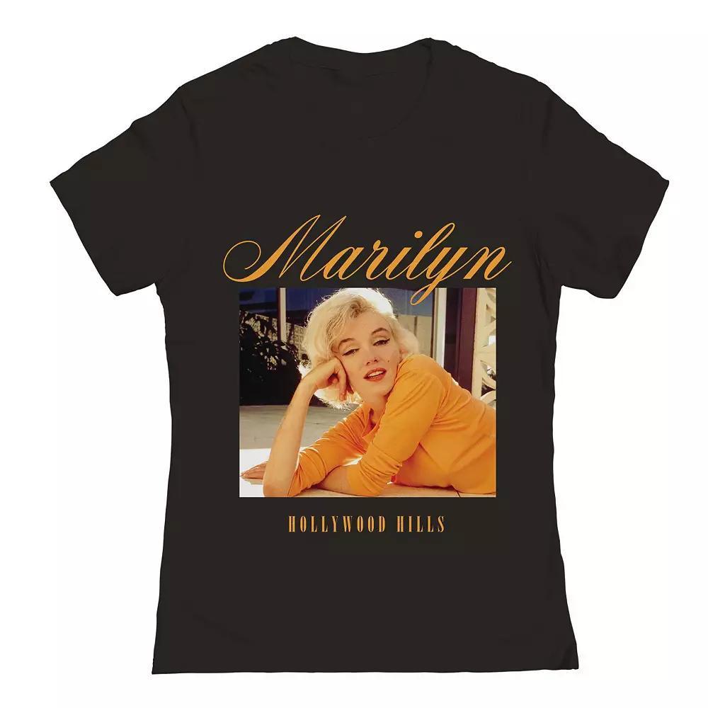 Junior's Grayson Threads The Label Marilyn Monroe Hollywood Hills Yellow Graphic Tee, Women's, Size: Medium, Black Product Image