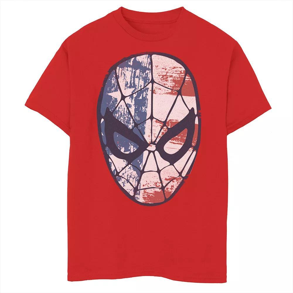 Boys 8-20 Marvel Spider-Man American Flag Face Vintage Graphic Tee, Boy's,  Product Image