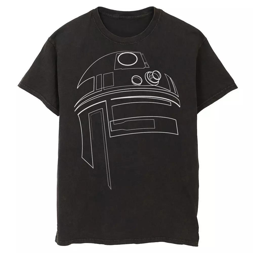 Men's Star Wars R2-D2 Outline Tee, Size: Small, Black Product Image