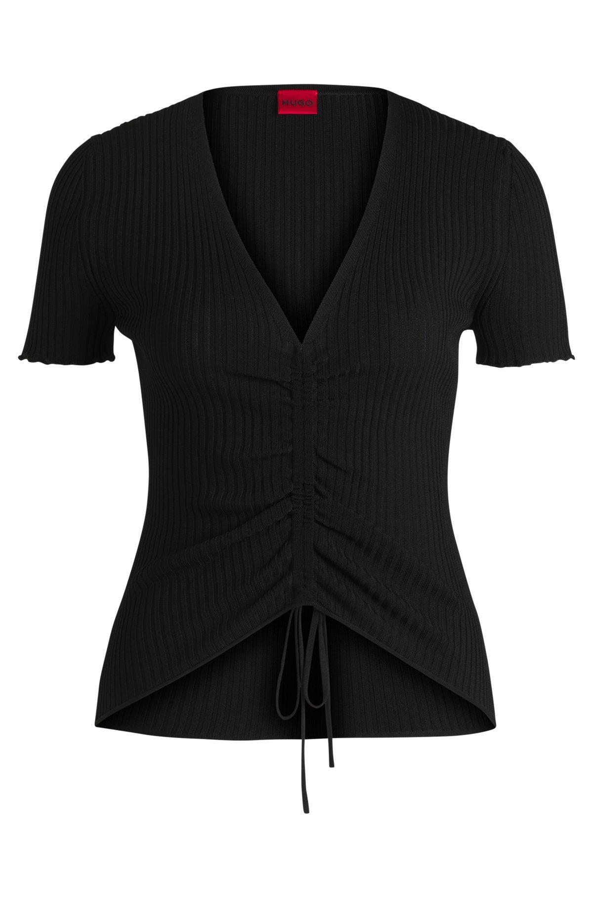 V-neck top with gathered front Product Image